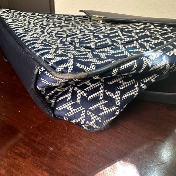 Tommy Hilfiger Mini Backpack Navy Monogram Logo Small Travel Bag Purse School - Picture 9 of 12